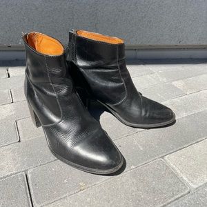 Madewell Black Leather Ames Heeled Ankle Boots